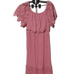 Cato Mauve Maxi Dress Lace Sleeves Fun dress